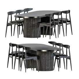 Joffrey Solid Ash Dining Chair Black 2